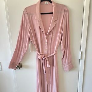 Pink Midi Button Dress